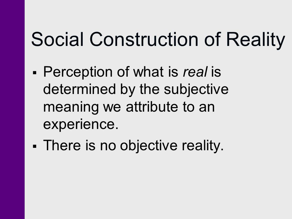 Subjective experience and object of reality essay